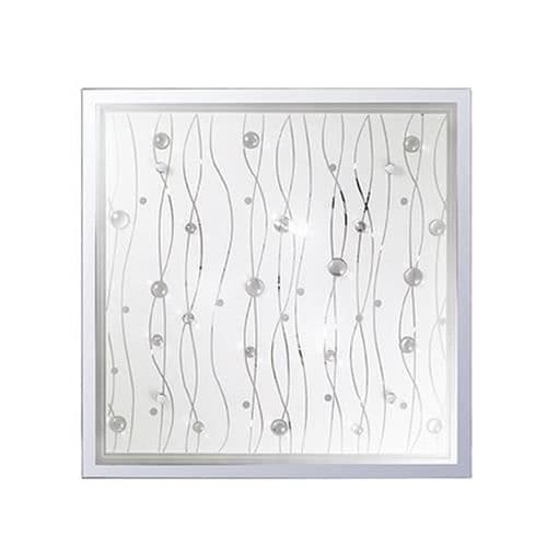 Ideal Lux OCEAN PL3, Vardagsrum, Vit, IP20, Yta, Fyrkantig, Glas Vit