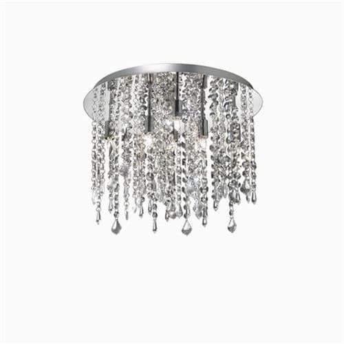 Ideal Lux ROYAL PL8, Sovrum, Barnrum, Matsal, Vardagsrum, Krom, IP20, Yta, Rund, Glas, Metall