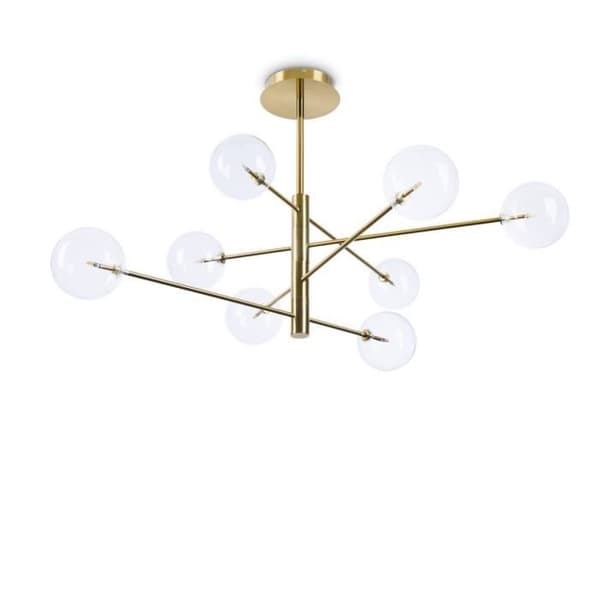 Taklampa semi-inbyggd - Ideal Lux - EQUINOXE - 8 armar - Metall och glas - Vit