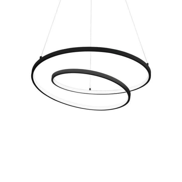 Ideal Lux OZ Dimbar Swirl 60cm Integrerad LED-taklampa Svart, 3000K