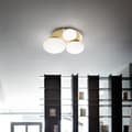 Miniatyrbild 2 av 2: Ideal Lux NINFEA 3-Light Round Ceiling Light DecoratiGlass Mässing