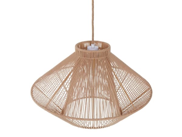Hängande Lampa Beige Bomull Burskärm Japandi Naturlig Stil Vardagsrum Sovrum Kök