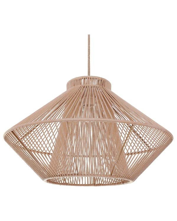 Hängande Lampa Beige Bomull Burskärm Japandi Naturlig Stil Vardagsrum Sovrum Kök