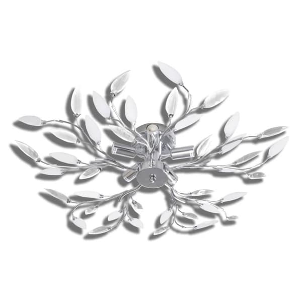 loftslampe med krystalblade akryl E14 hvid og transparent