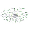 Miniatyrbillede 2 af 7: loftslampe med krystalblade akryl til 5 E14-pærer grøn