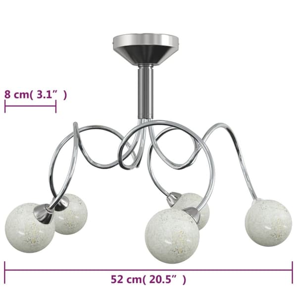Taklampa med runda lampskärmar för 5 G9 LED-lampor