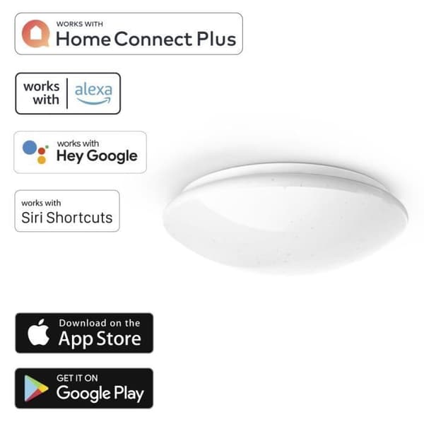 WLAN LED TAK LJUS ''GLITZER'', COM. VOC.-APP., INTEN. LUM. REG., Ø30