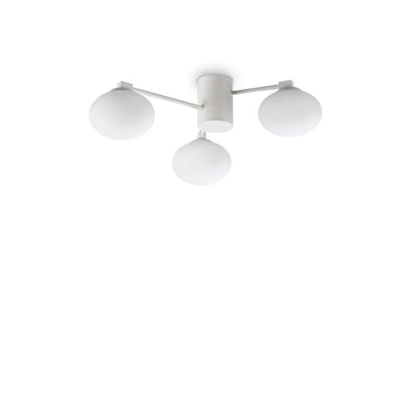 Taklampa - IDEAL LUX - HERMES - Globe 3 Lights - 60cm - Vit - Metall