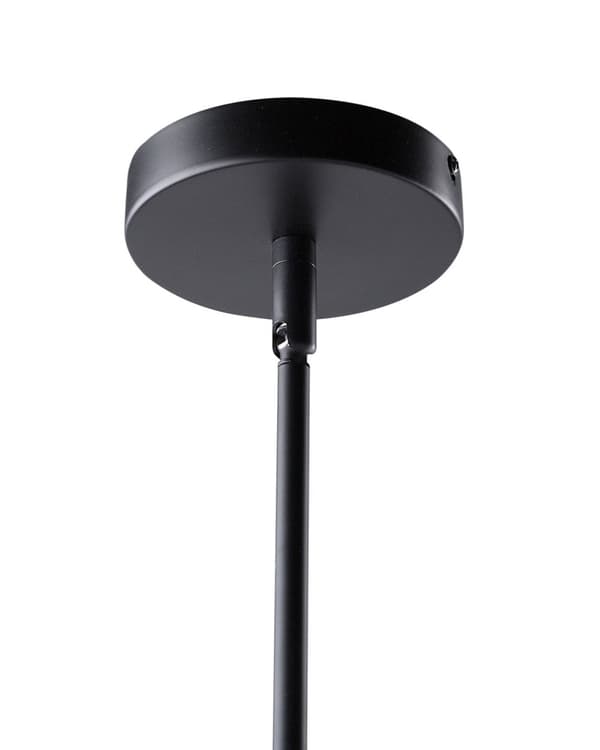 Hängande Lampa med 6 Lampor Guld och Vit Metallram Klockskärmar Lång Kabel Industriell