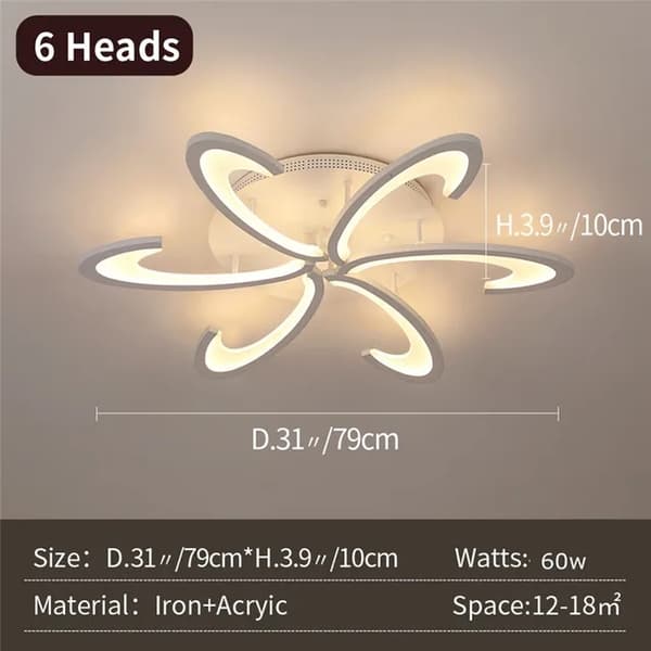 Kattolamppu, akryylimateriaali, LED-valaistus, 6THX, himmennettävä RC