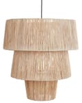 Miniatyrbild 1 av 9: Hängande Taklampa Naturlig halmskärm Svart järnbas Boho Belysning Pendellampa Vardagsrum Sovrum Hall