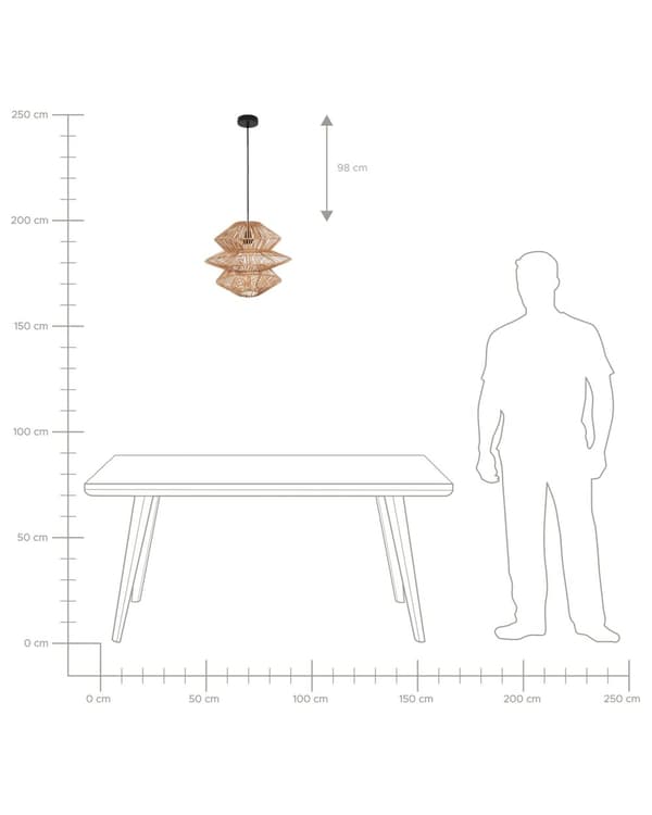 Hängande Lampa Naturlig Rottingskärm Svart Järnbas Boho Belysning Hängande Ljus Vardagsrum Sovrum Hall