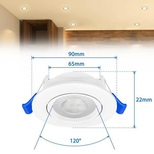 YUENFONG Infälld taklampa LED spot 20 x 5W, LED Extra Flat Infälld spotlight, IP21 takspotlight för vardagsrum kök, varmvit