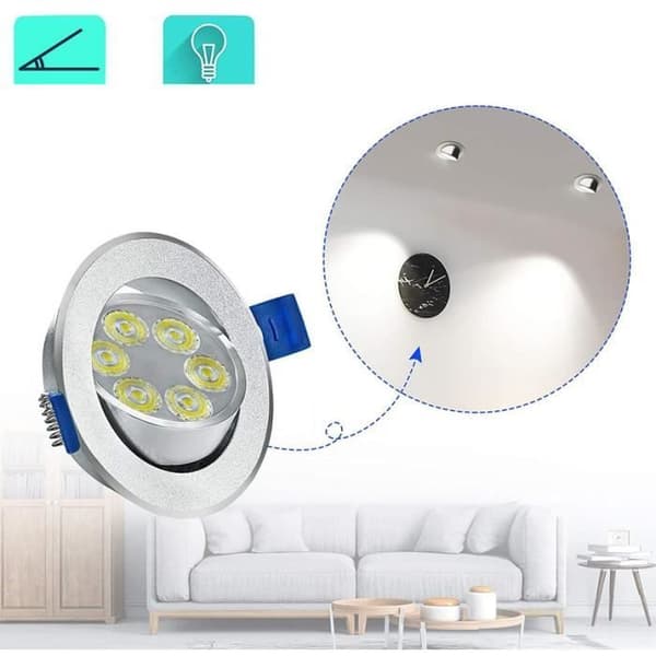 YUENFONG Paket med 20 3W LED infälld spotlight, extra platt rund infälld spotlight taklampa för vardagsrum, sovrum och kök, varmvit
