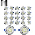 Miniatyrbild 1 av 4: YUENFONG Paket med 20 3W LED infälld spotlight, extra platt rund infälld spotlight taklampa för vardagsrum, sovrum och kök, varmvit