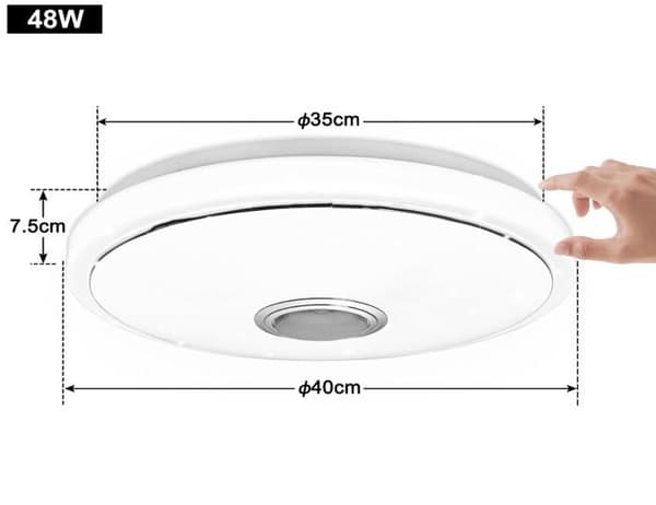 YUENFONG 48W Dimbar LED-taklampa med Bluetooth-belysningsarmatur Smart RGB-takljus Färgskiftande taklampa
