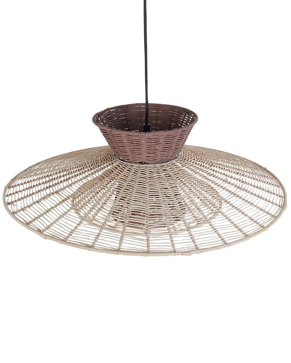 Hängande Taklampa Brun och Beige Rotting Boho Stil Belysning