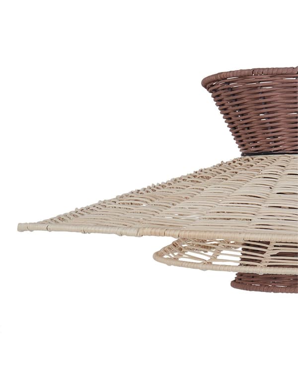 Hängande Taklampa Brun och Beige Rotting Boho Stil Belysning
