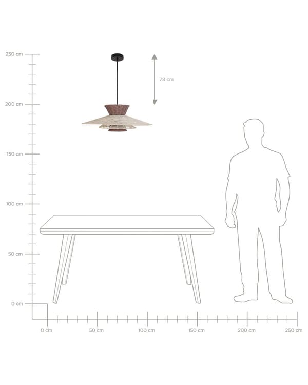 Hängande Taklampa Brun och Beige Rotting Boho Stil Belysning