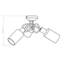 Miniatyrbillede 11 af 11: vidaXL loftlampe med keramiske lampeskærme til 3 E14-pærer hvid -  Loftlamper