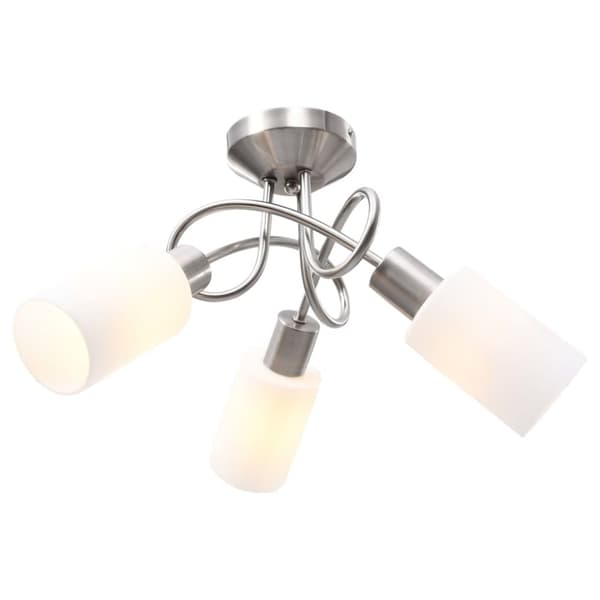 vidaXL loftlampe med keramiske lampeskærme til 3 E14-pærer hvid - Loftlamper