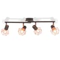 Miniatyrbillede 3 af 6: vidaXL loftslampe med 4 spotlys E14 sort og kobberfarvet -  Loftlamper
