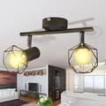 Miniatyrbild 3 av 9: Taklampa industri-design spotlights med 2 LED-glödlampor svart -  Taklampor