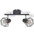 Miniatyrbild 4 av 9: Taklampa industri-design spotlights med 2 LED-glödlampor svart -  Taklampor