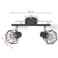 Miniatyrbild 7 av 9: Taklampa industri-design spotlights med 2 LED-glödlampor svart -  Taklampor