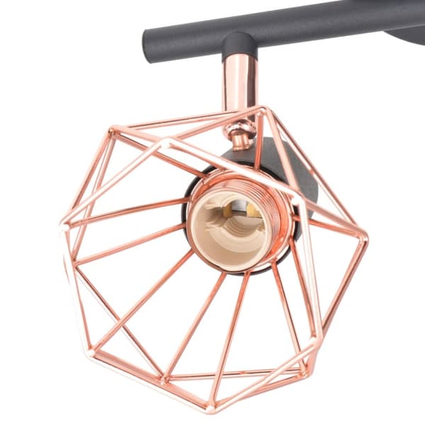 vidaXL loftslampe med 2 spotlys E14 sort og kobber - Loftlamper