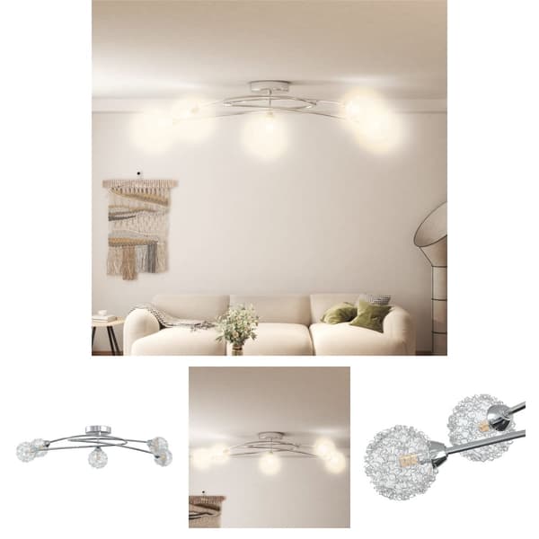 The Living Store loftlampe med skærme i trådnet til 5 G9 LED-pærer -  Loftlamper