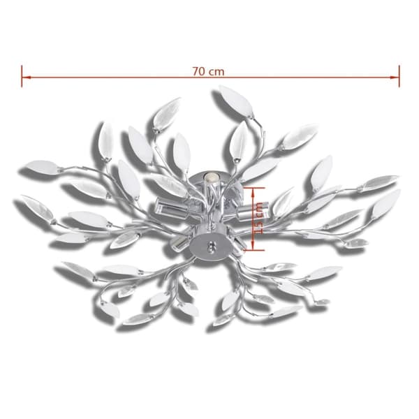 The Living Store loftslampe med krystalblade akryl E14 hvid og transparent - Loftlamper