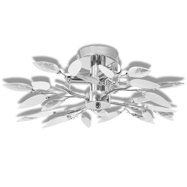 The Living Store loftslampe akrylkrystal 3 E14-pærer hvid og transparent - Loftlamper
