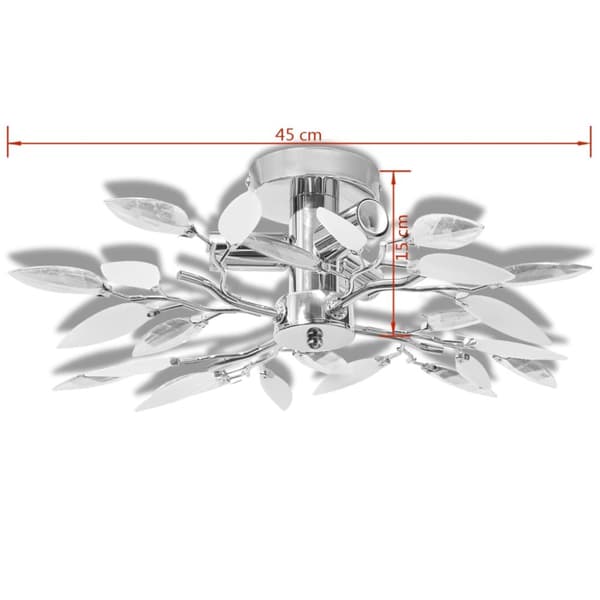 The Living Store loftslampe akrylkrystal 3 E14-pærer hvid og transparent - Loftlamper