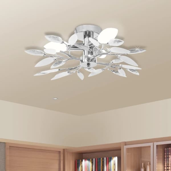 The Living Store loftslampe akrylkrystal 3 E14-pærer hvid og transparent - Loftlamper
