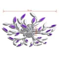 Miniatyrbillede 5 af 5: Lilla og hvid loftslampe m. krystalblade i akryl til 5 E14-pærer -  Loftlamper