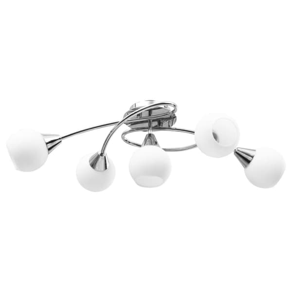 The Living Store loftlampe med keramiske lampeskærme til 5 E14-pærer hvid -  Loftlamper
