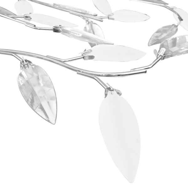 The Living Store loftslampe med krystalblade akryl til 5 E14-pærer hvid - Loftlamper