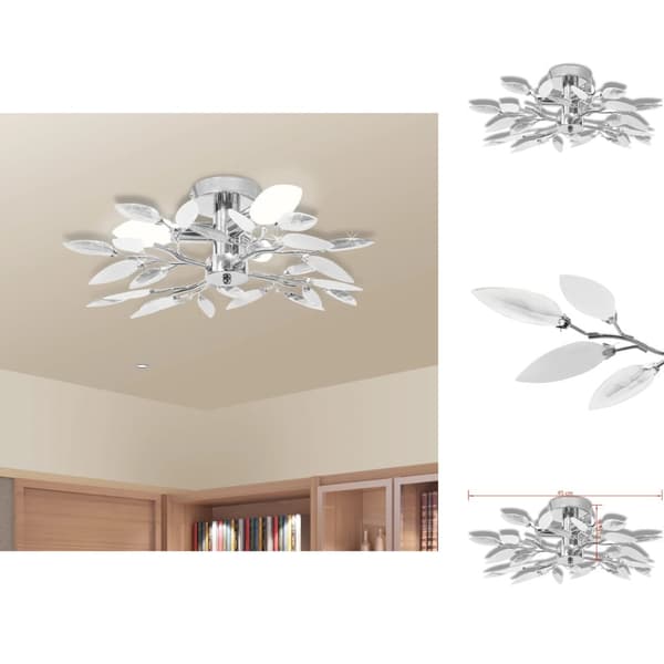 Loftlamper - Living loftslampe akrylkrystal 3 E14-pærer hvid og transparent