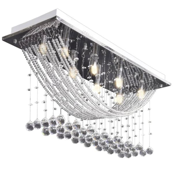 Taklampa med glittrande glaskristaller vit 8 x G9 29 cm - Taklampa - Taklampor - Home & Living