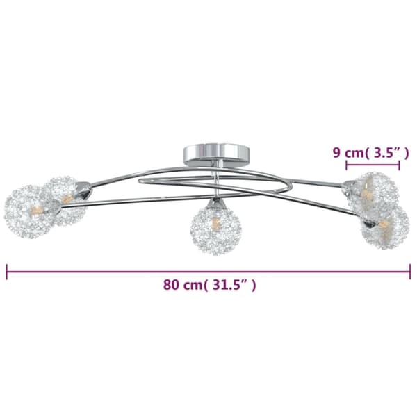 Loftlampe med skærme i trådnet til 5 G9 LED-pærer - Loftlampe - Loftlamper - Home & Living