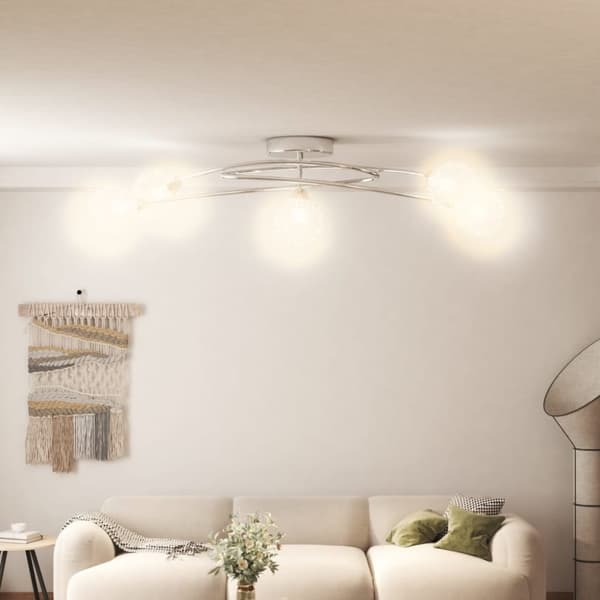 Loftlampe med skærme i trådnet til 5 G9 LED-pærer - Loftlampe - Loftlamper - Home & Living