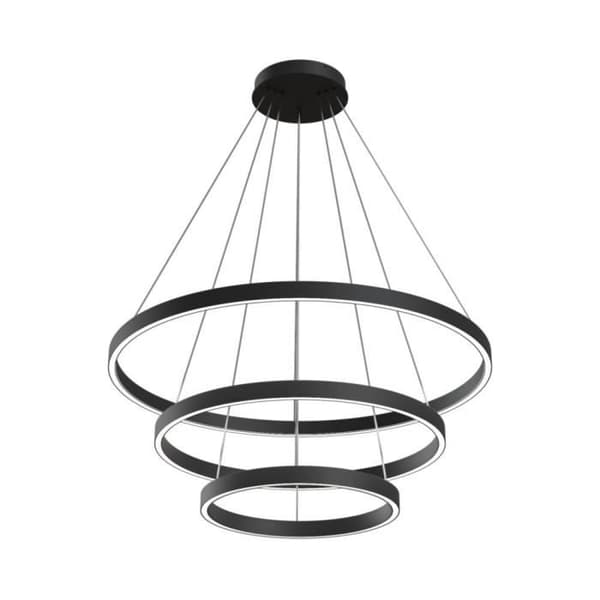 Maytoni Rim Modern Rim Integrerad svart LED 3-lagers cirkulär taklampa Svart