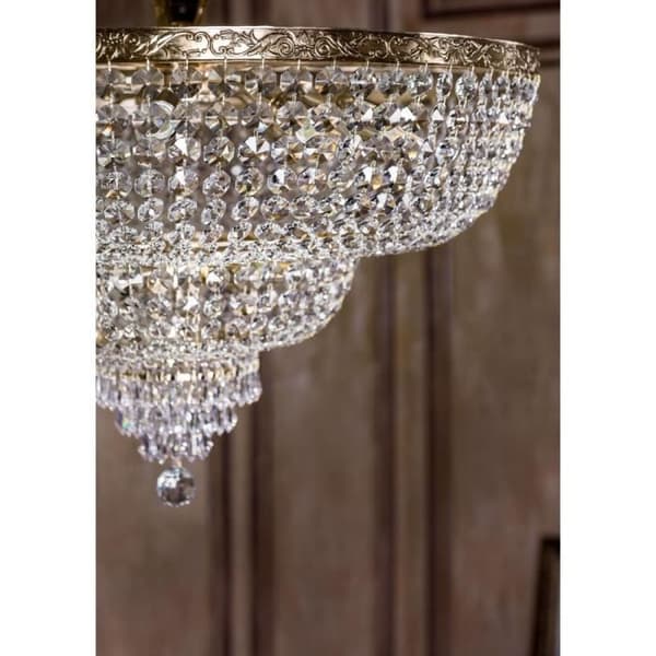 Palace Semi-Flush Mount Taklampa, antikguld och kristall, 14 lampor, E27