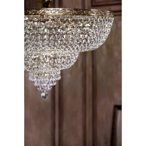 Palace Semi-Flush Mount Taklampa, antikguld och kristall, 14 lampor, E27