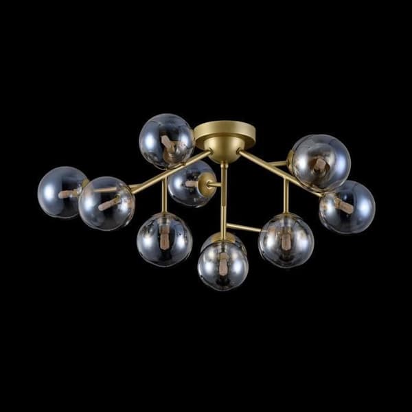 ADN Maytoni Taklampa - Modern Loft - Metallram - Lampskärm i glas - 12 LED-lampor