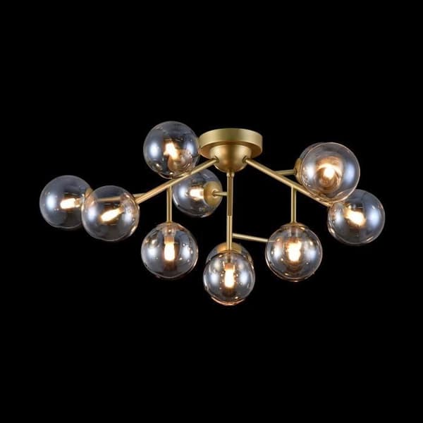 ADN Maytoni Taklampa - Modern Loft - Metallram - Lampskärm i glas - 12 LED-lampor