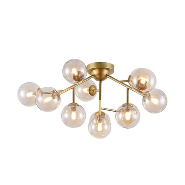 ADN Maytoni Taklampa - Modern Loft - Metallram - Lampskärm i glas - 12 LED-lampor