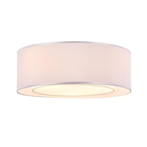 Plafonnier Maytoni, Modern, rund, i metallfärg krom, plafonnier i grått tyg, 4 lampor exkl., 60 W E27 220V