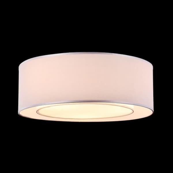 Plafonnier Maytoni, Modern, rund, i metallfärg krom, plafonnier i grått tyg, 4 lampor exkl., 60 W E27 220V